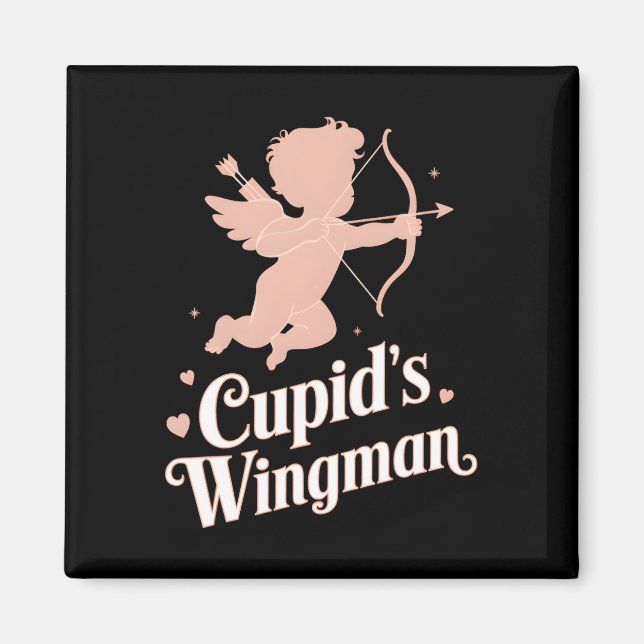 Cupids Flügelmann Lustiges Valentinstag Engel Desi Magnet (Vorne)