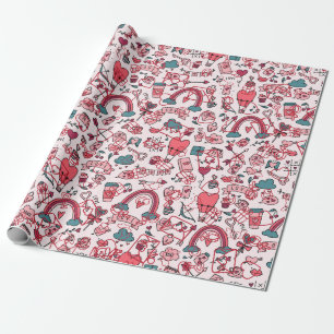 Cupids Leinwand: Liebe und romanischer Valentinsta Geschenkpapier