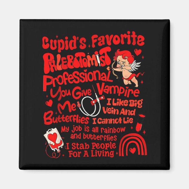 Cupids Lieblings-Phlebotomist Valentinstag Phlebot Magnet (Vorne)