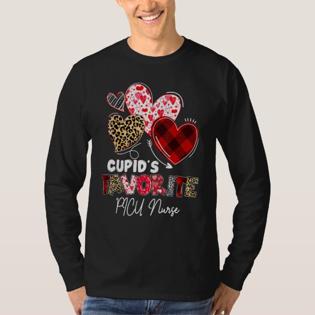 Cupids Lieblings-PICU-Krankenpflegerin Valentinsta T-Shirt (Vorderseite)