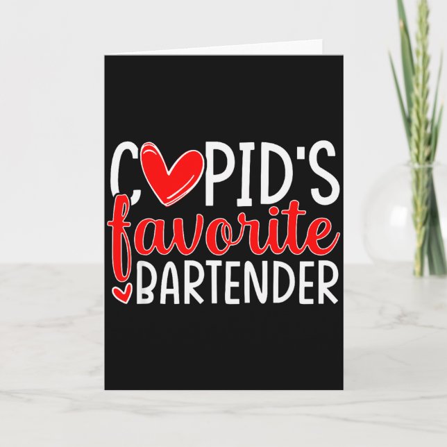 Cupids Lieblingsbarkeeper Lustige Herzen Valentins Karte (Vorderseite)