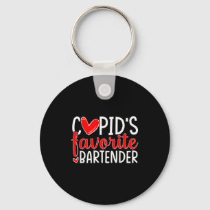 Cupids Lieblingsbarkeeper Lustige Herzen Valentins Schlüsselanhänger