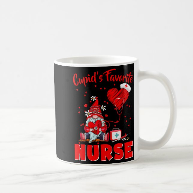 Cupids Lieblingskrankenschwester Gnom Valentinstag Kaffeetasse (Rechts)