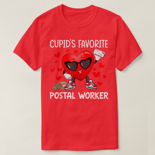 Cupids Lieblingspostalin Mailman Happy Valen T-Shirt (Design vorne)