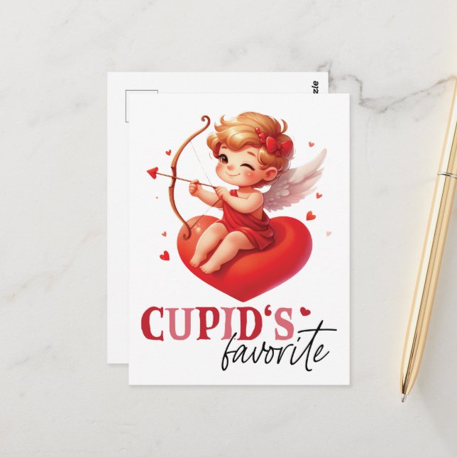 Cupids Lieblingstag Postkarte (Vorderseite/Rückseite Beispiel)