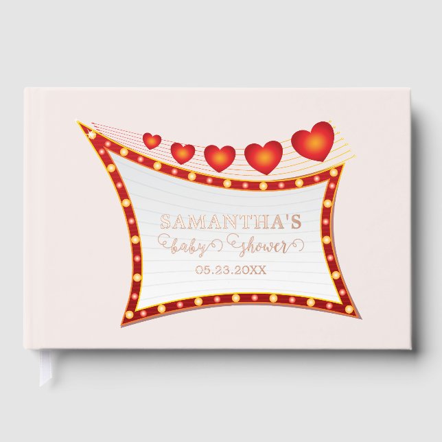Cupid's Little Secret Valentine Baby Shower Gästebuch (Vorderseite)