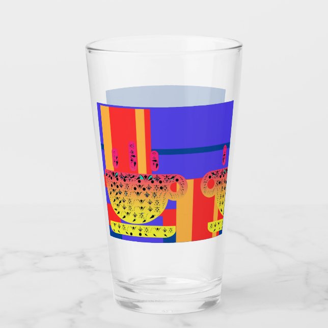 CUPS + Glas-Cup in Primärfarben Glas (Vorderseite)