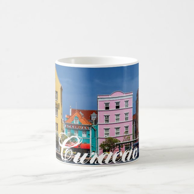Curaçao auf Weiß 11-Unze-klassische weiße Tasse (Mittel)