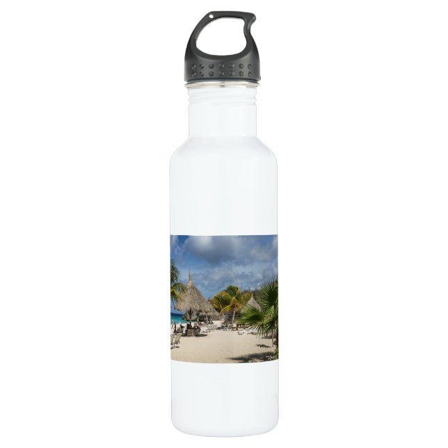 Curacao Beach Design Edelstahlflasche (Vorderseite)
