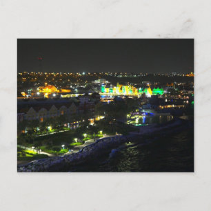 Curacao bei Nacht - Hafen von Willemstad Postkarte