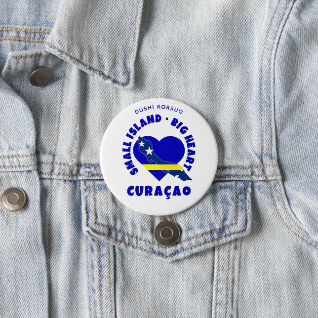 CURAÇAO Big Heart Fun Custom Dushi Korsuo Button (Beispiel)