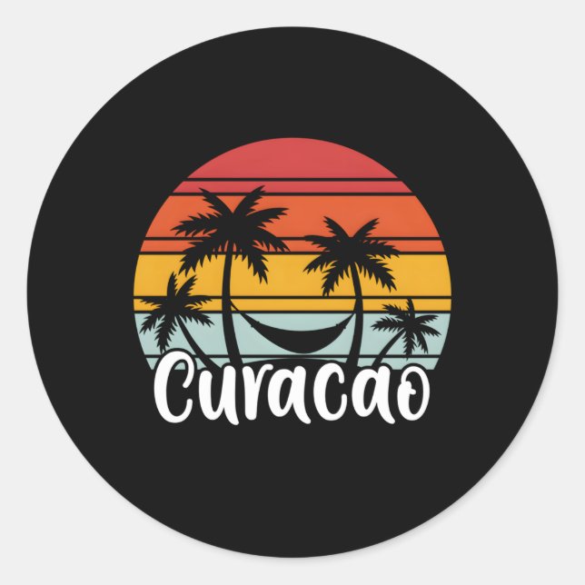 Curacao Curacaoan Urlaub Curacao Runder Aufkleber (Vorderseite)