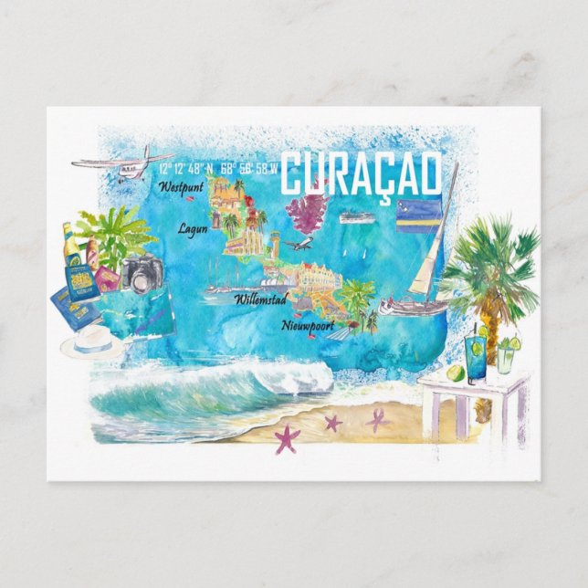Curacao Dutch Antilles Caribbean Island Postkarte (Vorderseite)