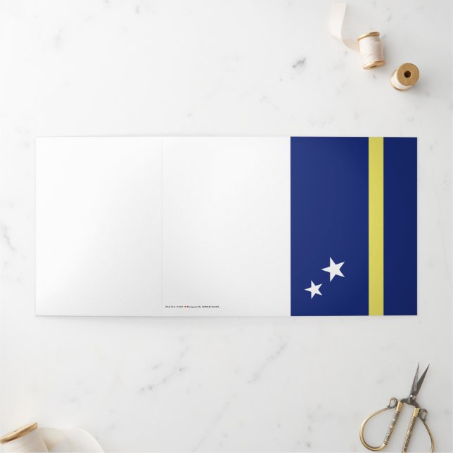 Curaçao-Flagge Dreifach Gefaltete Karte (Außenbereich)