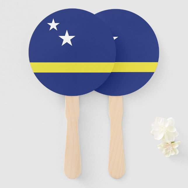 Curaçao-Flagge Fächer (Vorne und Hinten)