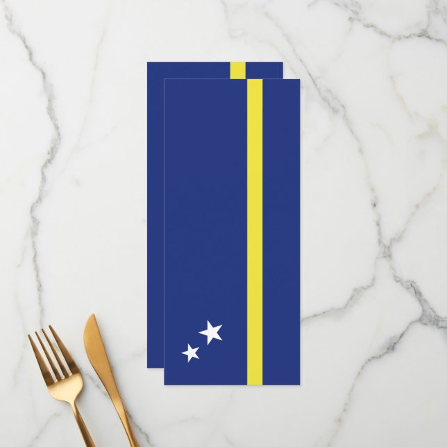 Curaçao-Flagge Menükarte (Vorderseite/Rückseite Beispiel)