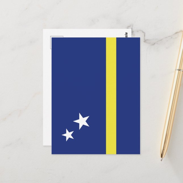 Curaçao-Flagge Postkarte (Vorderseite/Rückseite Beispiel)