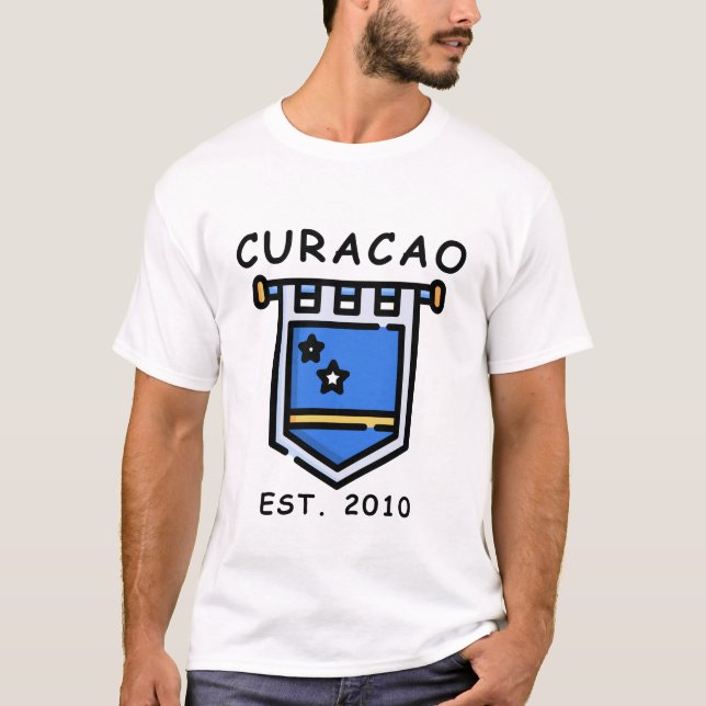 Curaçao-Flagge T-Shirt (Vorderseite)