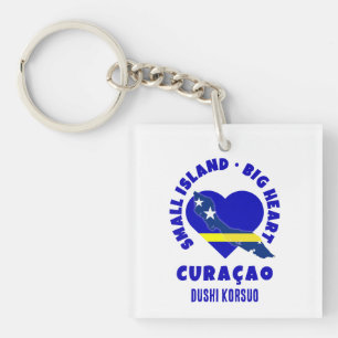 CURAÇAO Große Herzen Spaß Benutzerdefinierte Dushi Schlüsselanhänger
