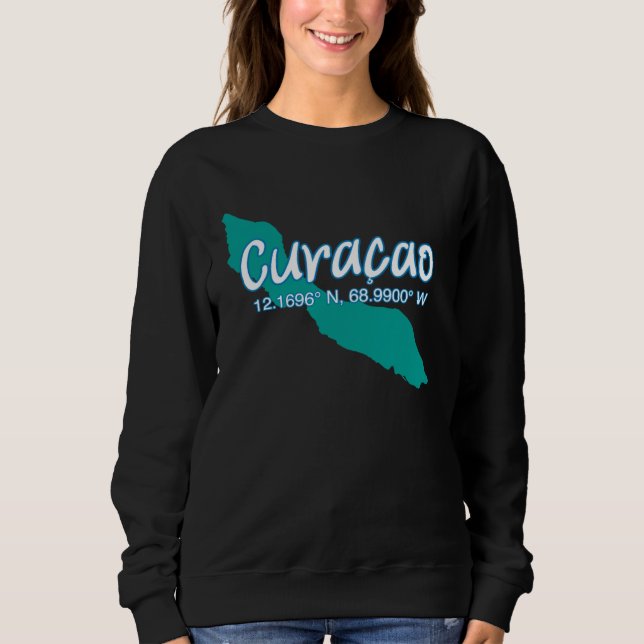 Curacao Island Coordinates Tourist Vacation Sweatshirt (Vorderseite)