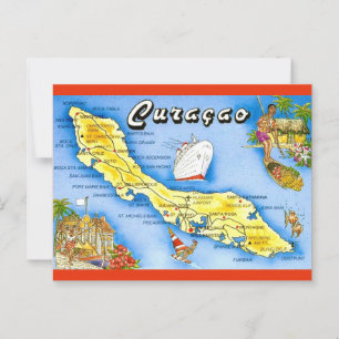 Curacao Island Karte Postkarte