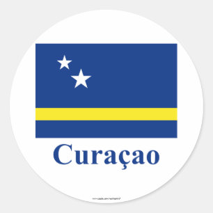 Curaçao kennzeichnen mit Namen auf Holländer Runder Aufkleber