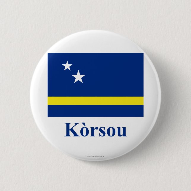 Curaçao kennzeichnen mit Namen in Papiamento Button (Vorderseite)