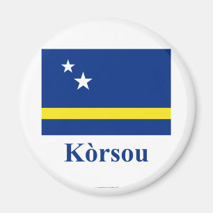 Curaçao kennzeichnen mit Namen in Papiamento Magnet