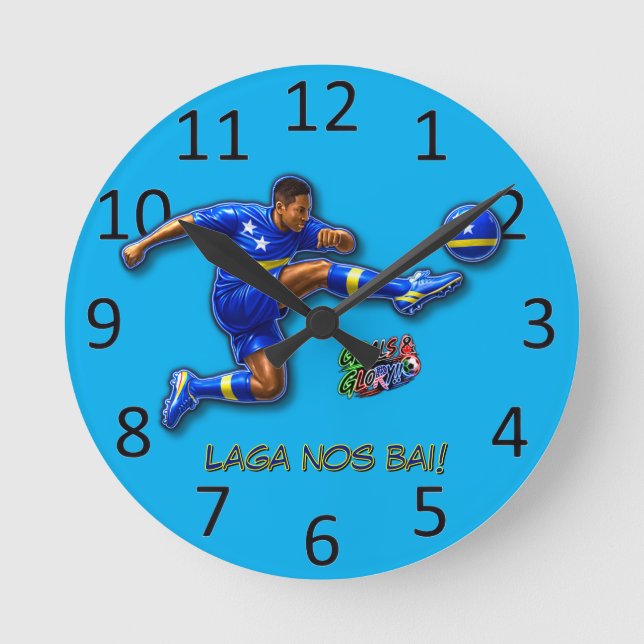 Curaçao Let's Go Runde Wanduhr (Vorderseite)