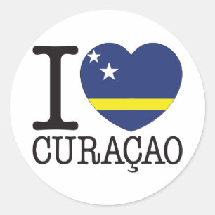Curacao-Liebe v2 Runder Aufkleber