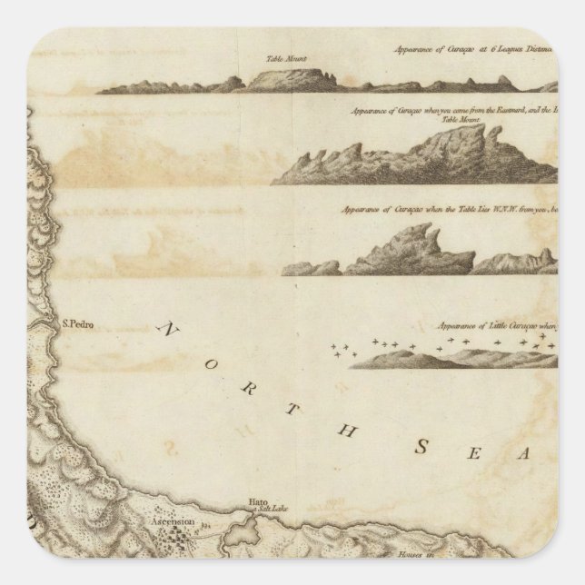 Curacao Quadratischer Aufkleber (Vorderseite)