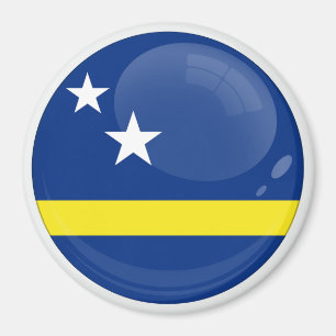Curaçao Runde Icon Flagge Magnet