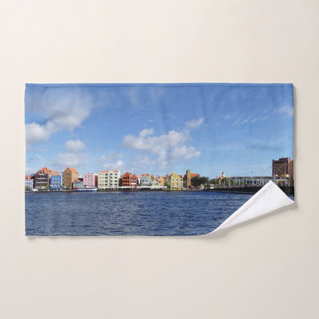Curaçao Skyline mit/aus Text (benutzerdefinierbar) Handtuch (Handtuch)
