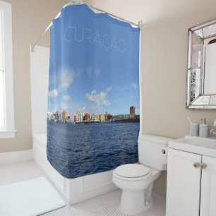 Curaçao Skyline mit/ohne Text (anpassbar) Duschvorhang