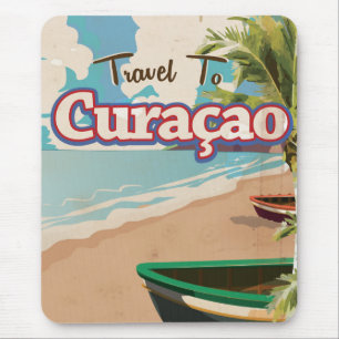 Curaçao Vintage Reise Poster Kunst. Mousepad