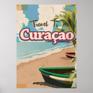 Curaçao Vintage-Reiseplakat Kunst. Poster
