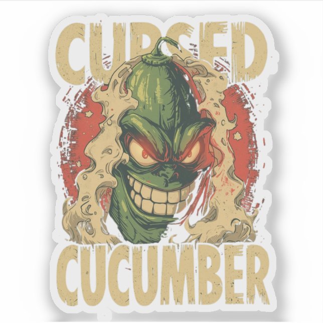 Curcumber Funny Halloween Cucumber Puff Aufkleber (Vorderseite)
