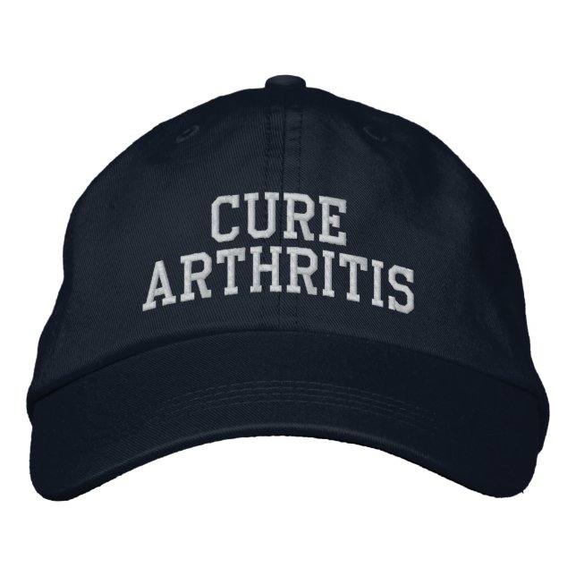 "Cure Arthritis" - bestickter Hut (Vorderseite)