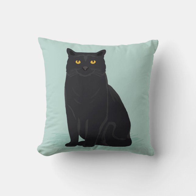 Cure Black Cat Katzendekor Katzengeschenke Kissen (Vorderseite)