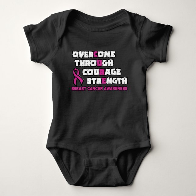 CURE...Brustkrebs Baby Strampler (Vorderseite)