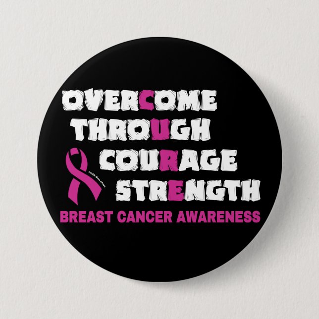 CURE...Brustkrebs Button (Vorderseite)
