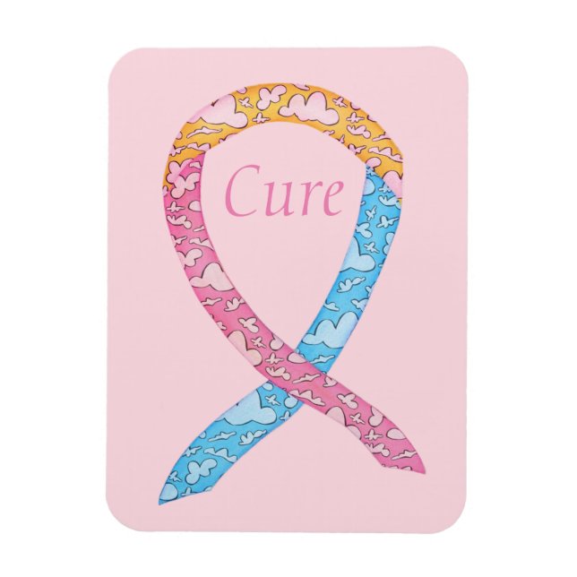 Cure CDH Awareness Ribbon Art Custom Words Magnet (Vertikal)