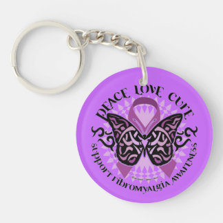 Cure Fibromyalgia Butterfly Keychain Schlüsselanhänger