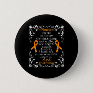 CURE LEUKEMIA UNTERSTÜTZT LEUKEMIA AWARENESS T SHI BUTTON