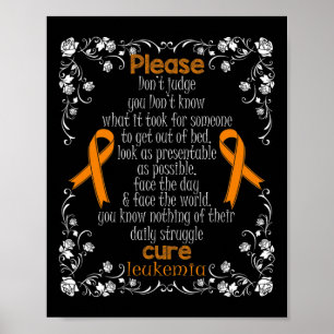 CURE LEUKEMIA UNTERSTÜTZT LEUKEMIA AWARENESS T SHI POSTER