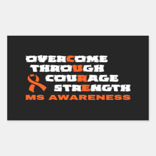 CURE...MS RECHTECKIGER AUFKLEBER