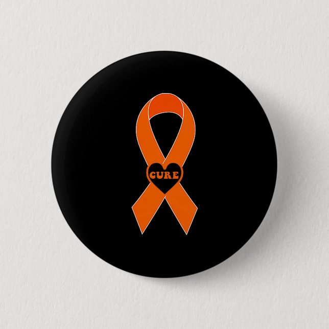 Cure Orange Ribbon Multiple Sklerose-Bewusstsein M Button (Vorderseite)