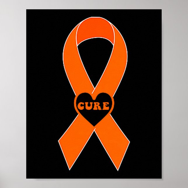 Cure Orange Ribbon Multiple Sklerose-Bewusstsein M Poster (Vorne)
