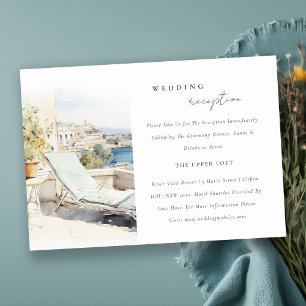 Curfu Griechenland Aquarellfarbenscape Hochzeitsem Begleitkarte