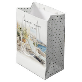 Curfu Griechenland Wasserfarbenlandschaft Hochzeit Mittlere Geschenktüte